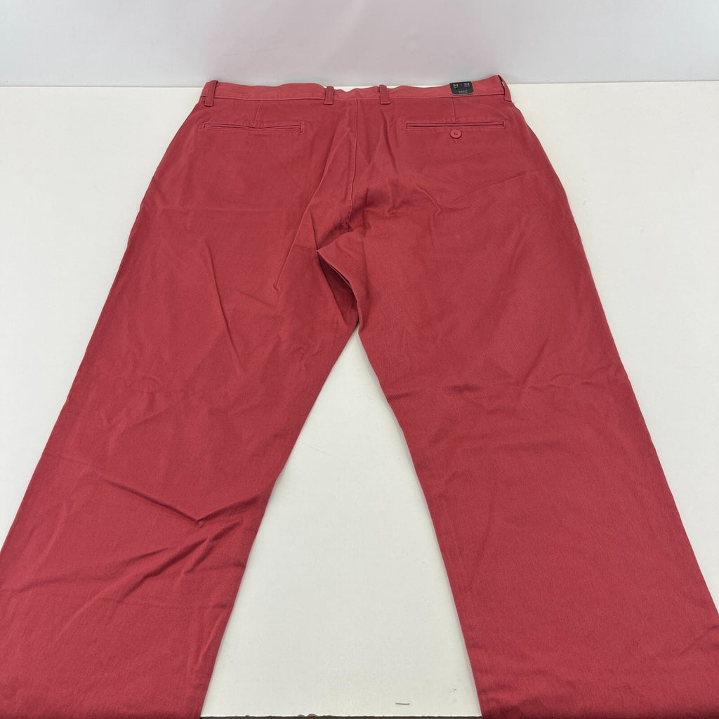 J Crew 1040 Straight Stretch Chino Trousers Dark Pastel Pink Golf W34" L34"  New