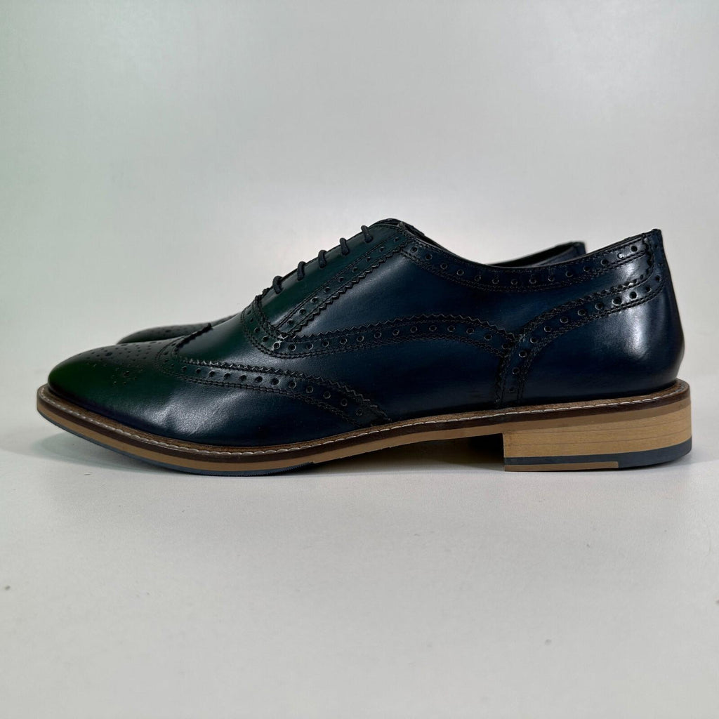 Ikon Buster Brogues Shoes in Navy Blue Smart Casual Lace Up size 6 - NEW in Box
