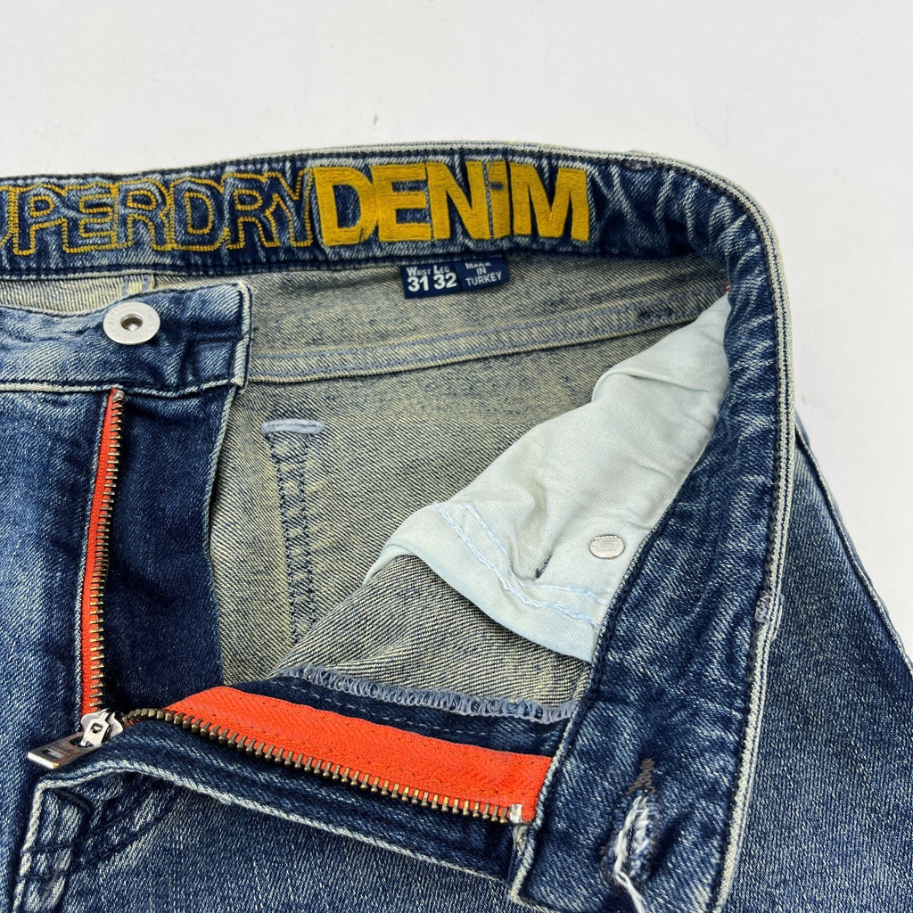 Mens SuperDry 04 Daman Straight Stretch Blue Jeans W31" L30"