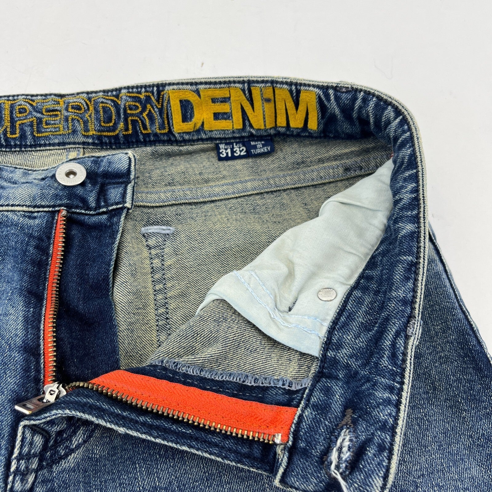 Mens SuperDry 04 Daman Straight Stretch Blue Jeans W31" L30"