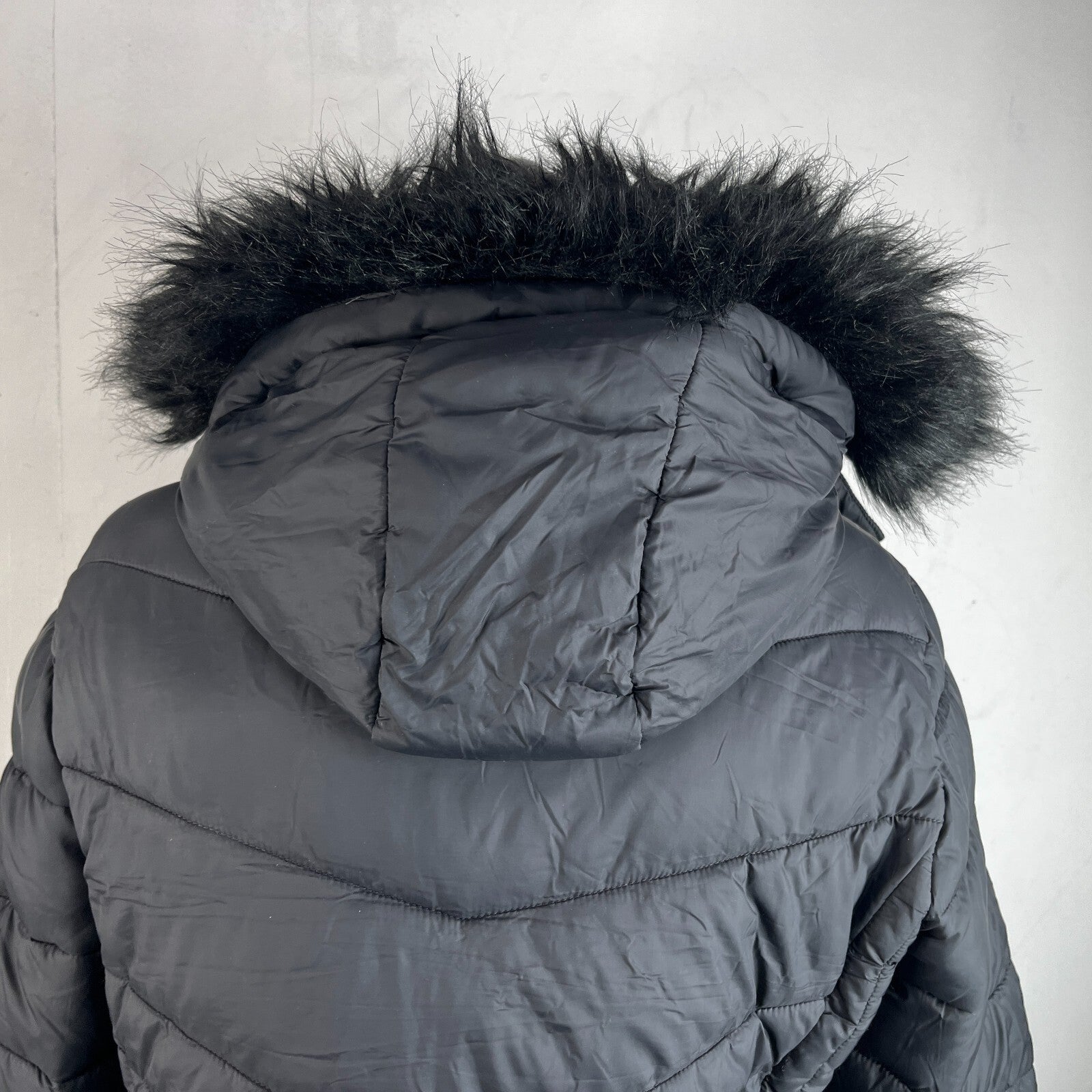 Superdry Original Fuji Puffer Jacket Women's Black Hooded UK size 18