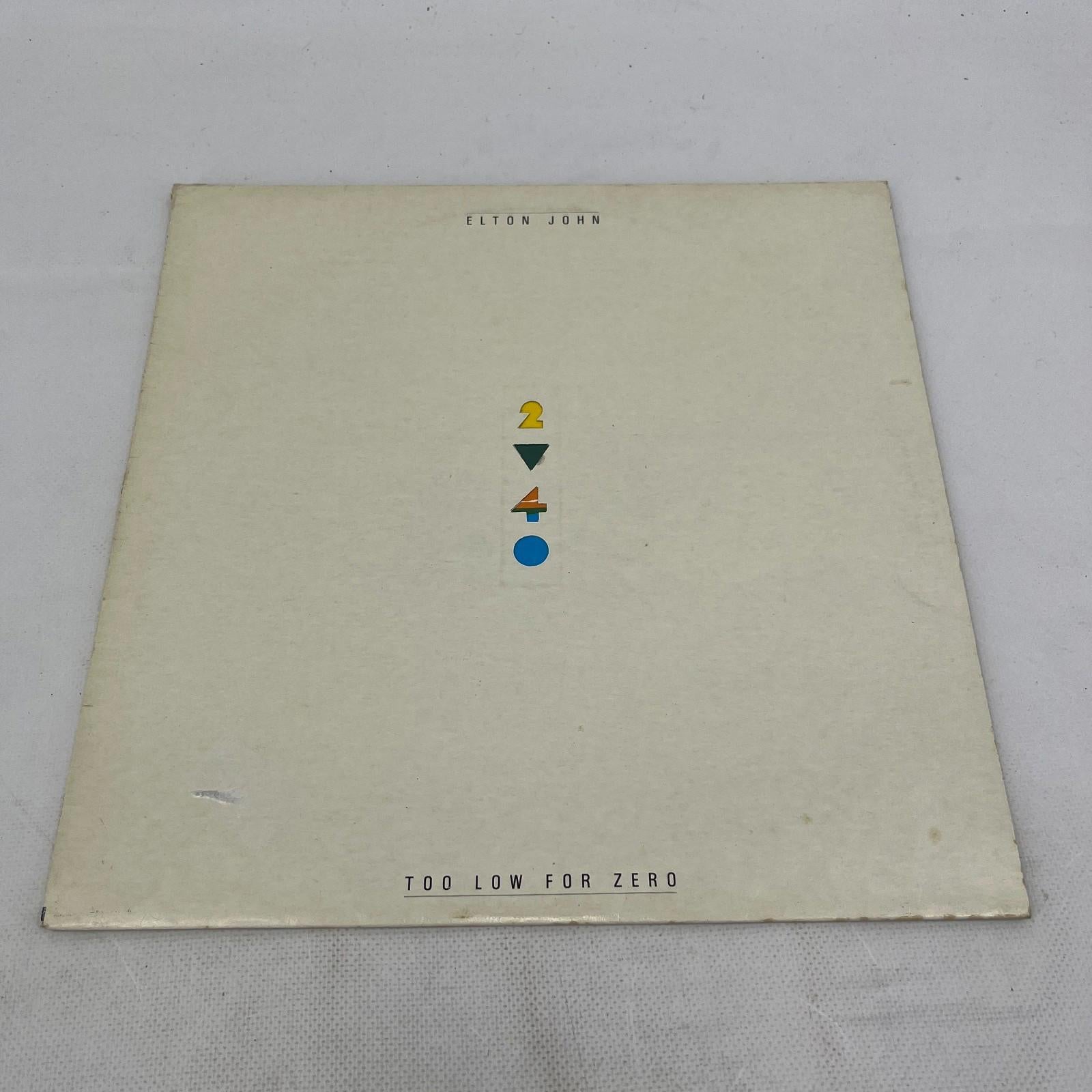 Elton John Too Low For Zero LP 12" Vinyl UK The Rocket Record Company 1983