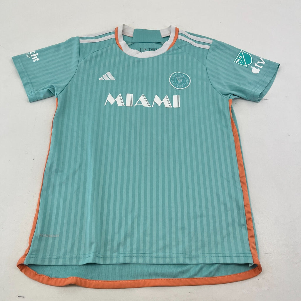 Inter Miami 2024/25 Kids Third Kit Football Shirt Messi 10 Turquoise 12-13 Years