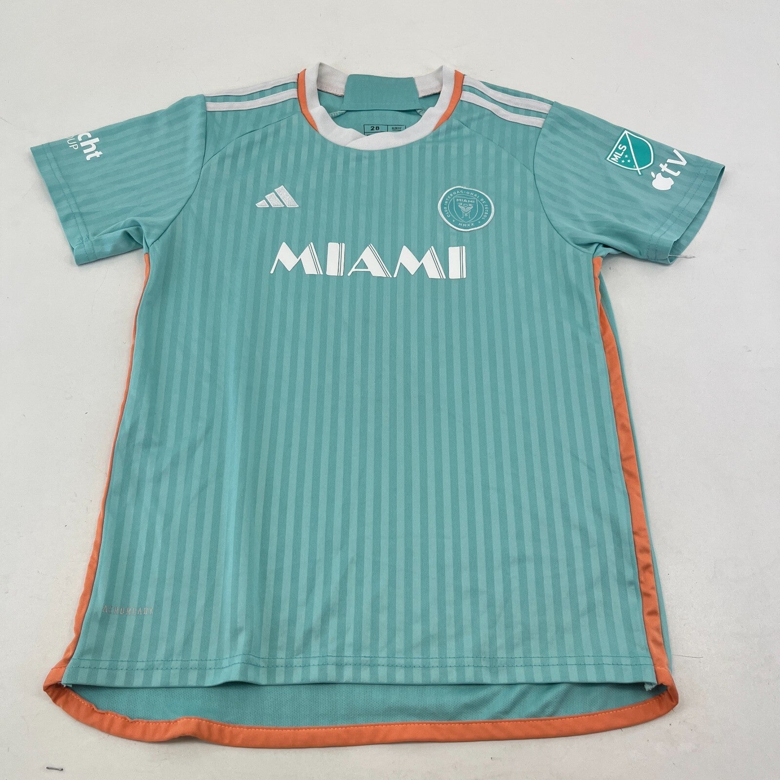 Inter Miami 2024/25 Kids Third Kit Football Shirt Messi 10 Turquoise 12-13 Years