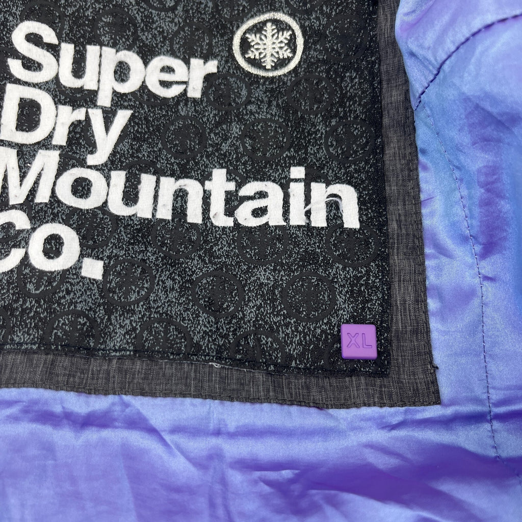 Superdry Mountain Co Mid Faux Fur Puffer - Size XL Grey Hooded  Coat