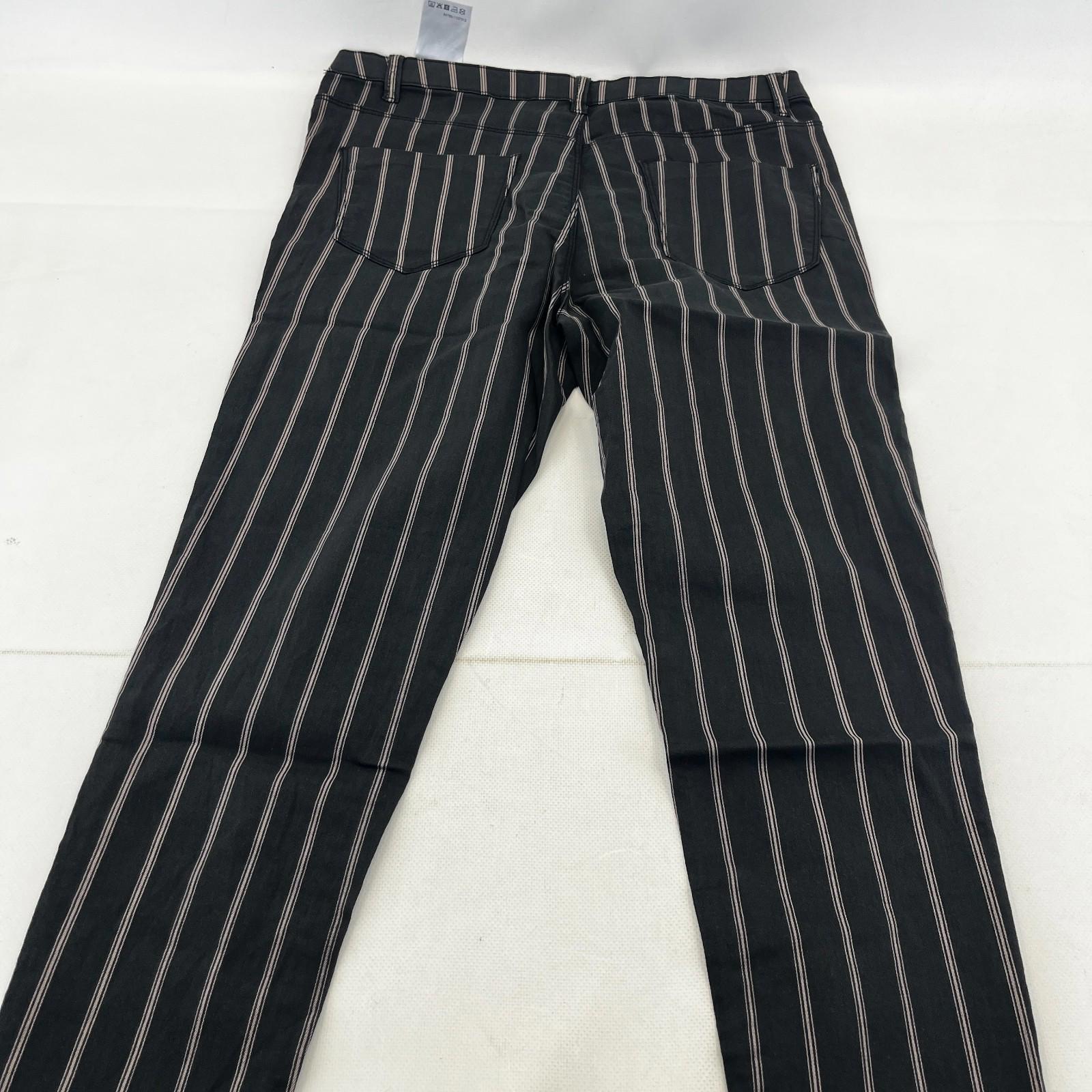 C&A Clockhouse Womens Black Striped Jeans Jegging Leg Skinny size 44R - NWOT