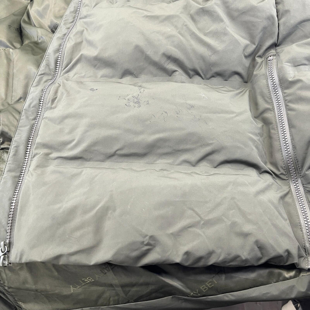 Sweaty Betty Nimbus Mid Waterproof Down Puffer Coat Hooded Large/14 Olive Green