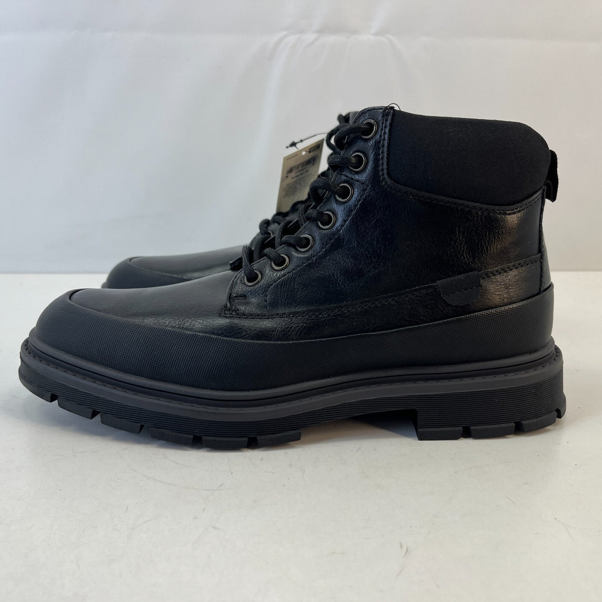 M&S Men's Faux Leather Ankle Boots in Black size UK 7 - EU 40.5