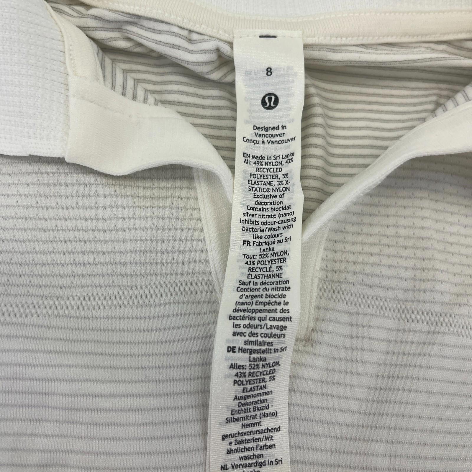 Lululemon Swiftly Tech Relaxed Fit Polo Shirt Top White  US 8 UK 12