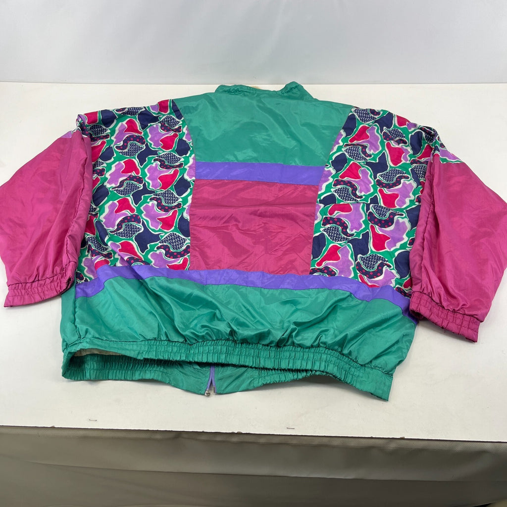 Vintage 80s Shell Suit Top Jacket Mens XL Windbreaker Rave Festival