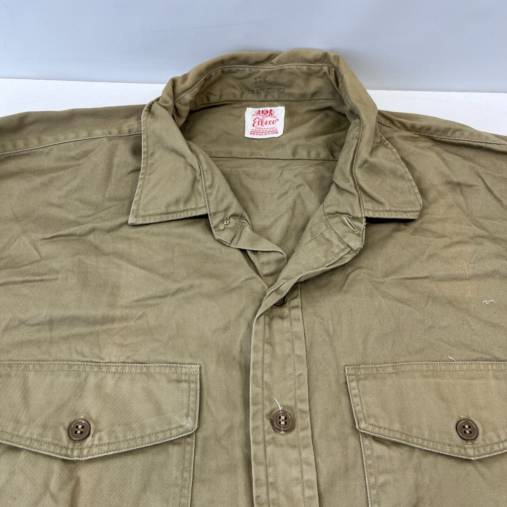 Vintage Elbeco American Marines Military Cotton Shirt Khaki Brown size 2XL