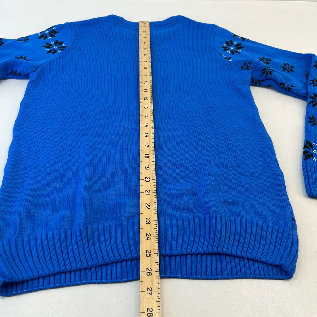 Pout Long Sleeve Christmas Knitted Jumper Santa Penguin Blue size Small