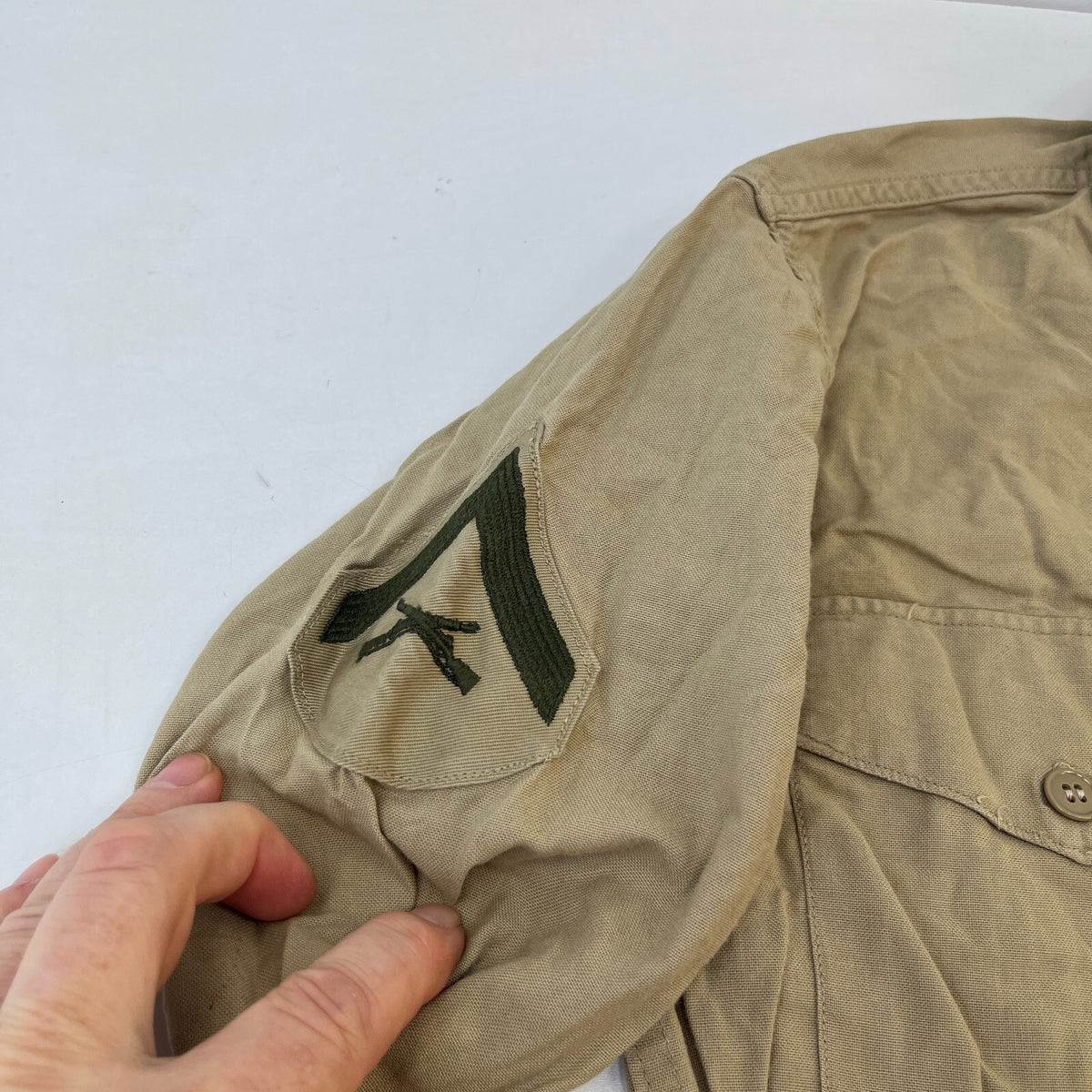 Vintage US Marines USMC Heavy Twill Workwear Shirt Long Sleeve Military size M
