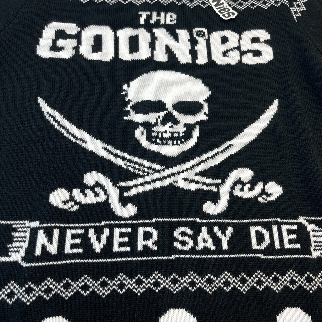 The Goonies Never Say Die Jumper Sweater Pullover Black/White size Medium Christmas