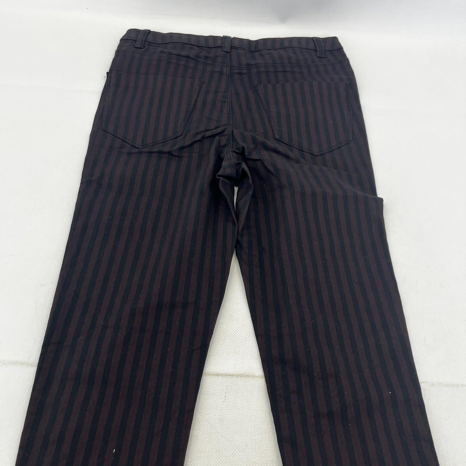 Clockhouse Womens Black/Purple Striped Jeans Cotton Blend Skinny size 38R NWOT