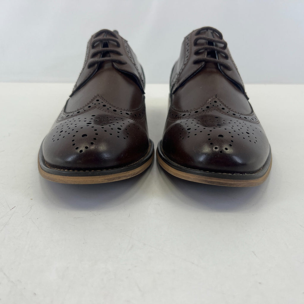 Bruno Marc New York Men's Dark Brown Leather Lined Dress Shoes UK 8.5 EU 42.5