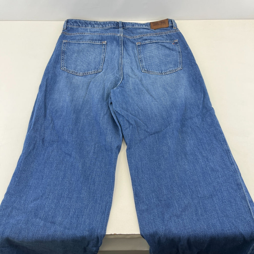 Tommy Hilfiger Womens High Rise Wide Leg Jeans UK size 16 W33" L30" Mid Blue