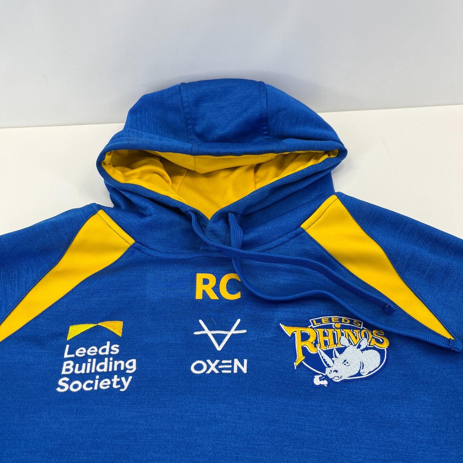 Leeds Rhinos Rugby League Oxen Hoodie Blue size Medium Blue Yellow