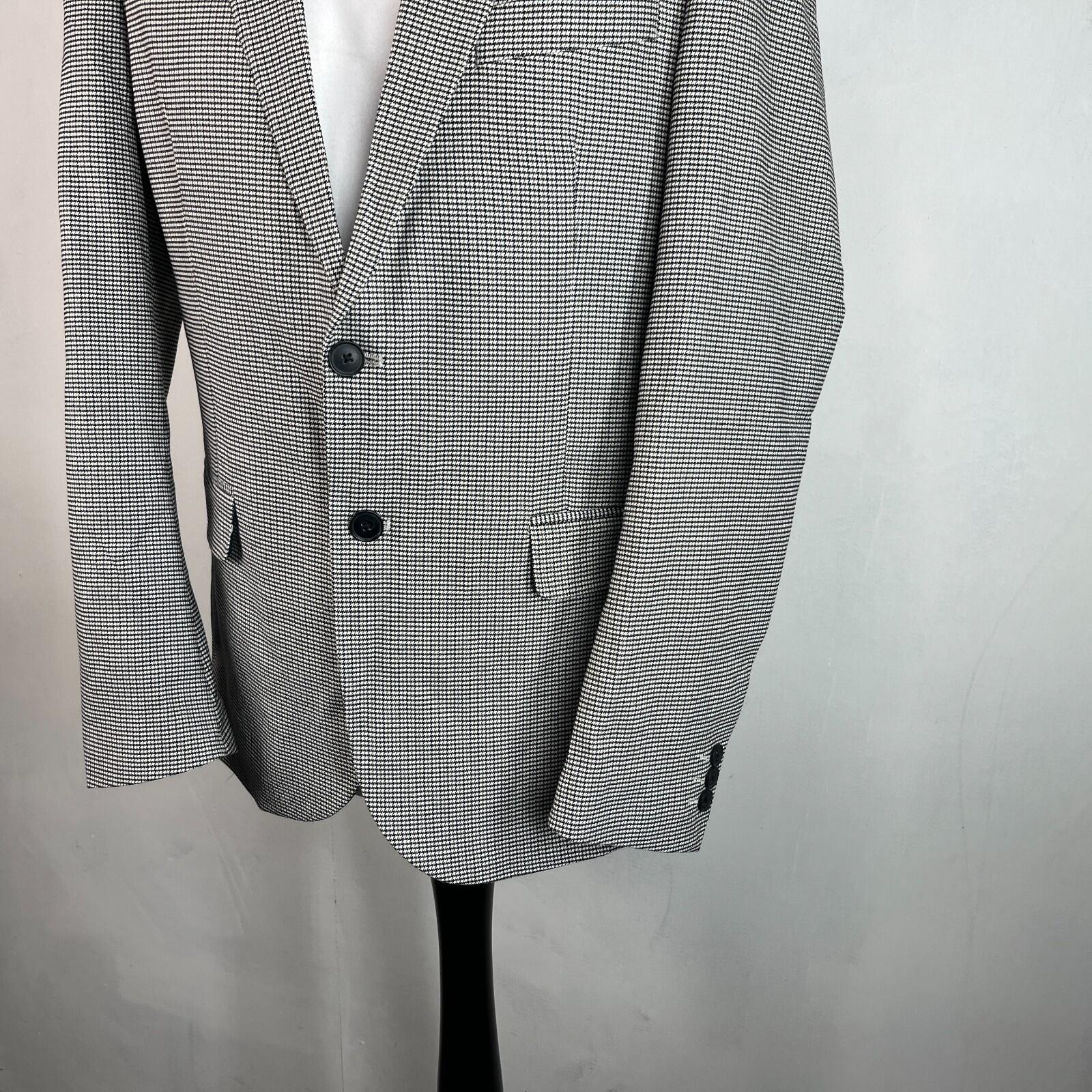 Ben Sherman Men's Black & White Houndstooth Blazer Jacket Men's size 44R