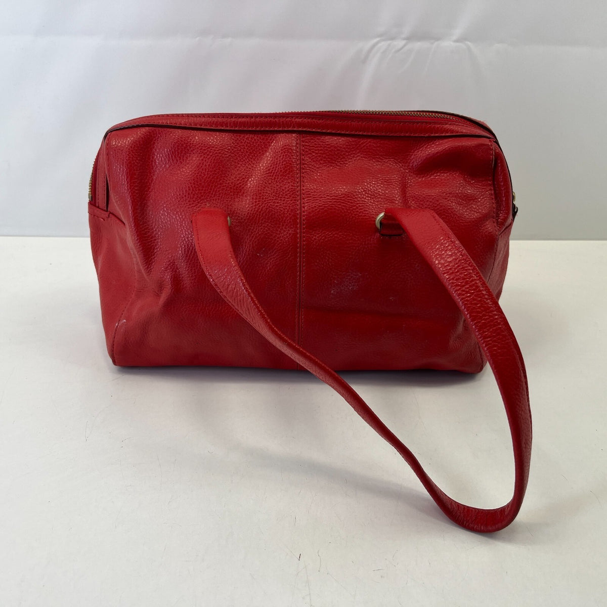 Genuine Vintage Radley Medium size Shoulder Bag Handbag Red Leather
