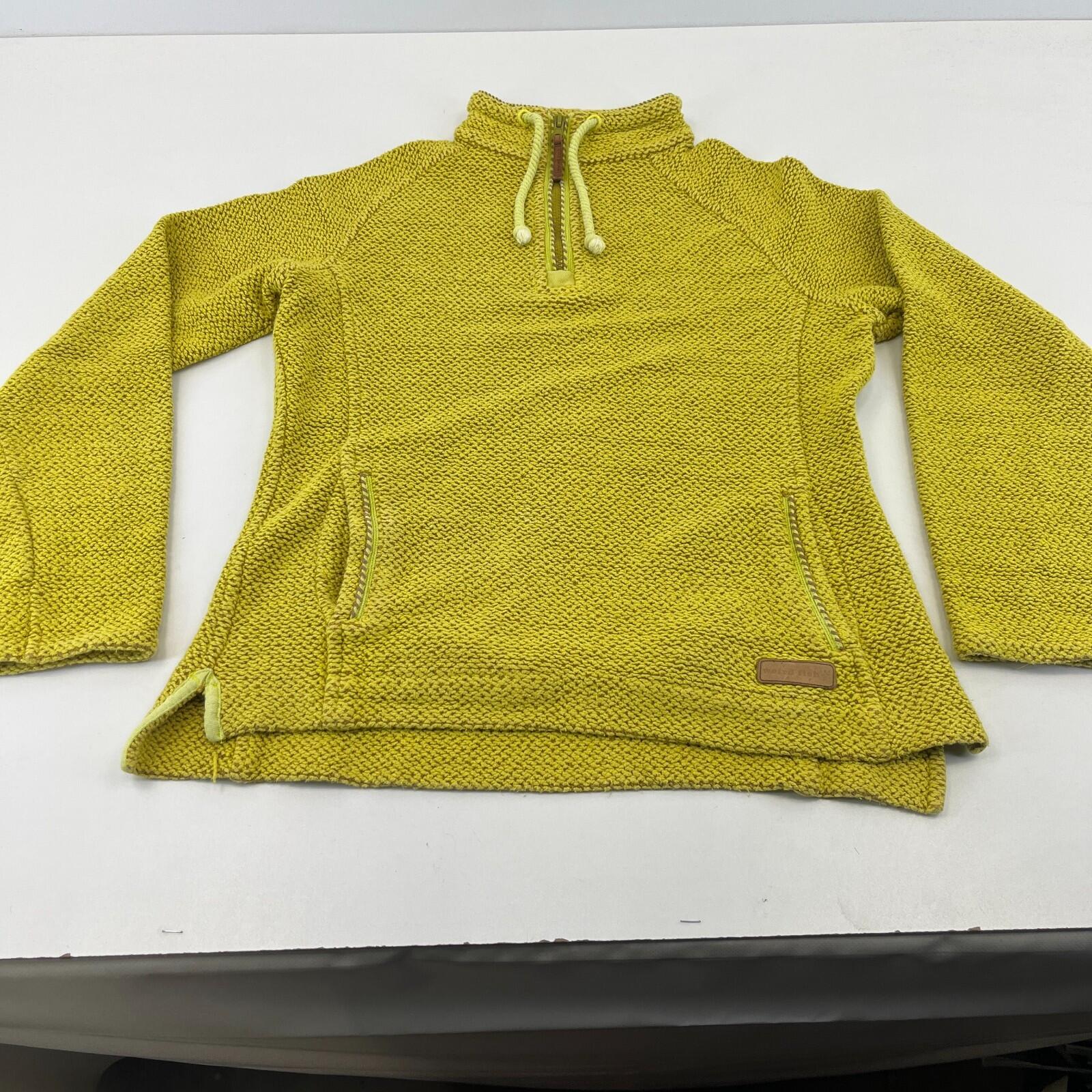 Weird Fish Macaroni 1/4 Zip Knit Pullover Jacket Mustard Yellow UK 10 Textured