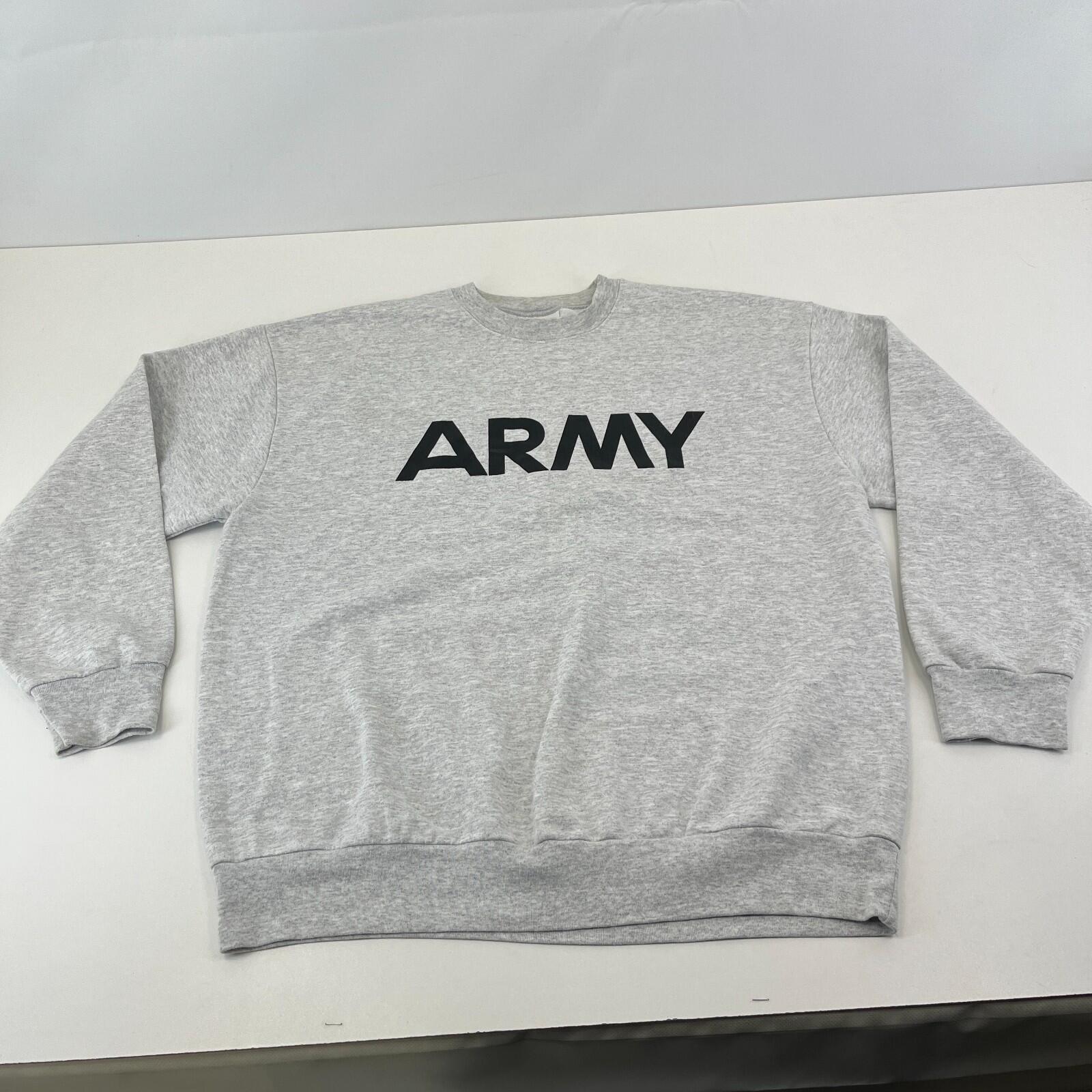 Genuine US Army Issue Grey Spellout Sweatshirt size US Medium (UK Large)