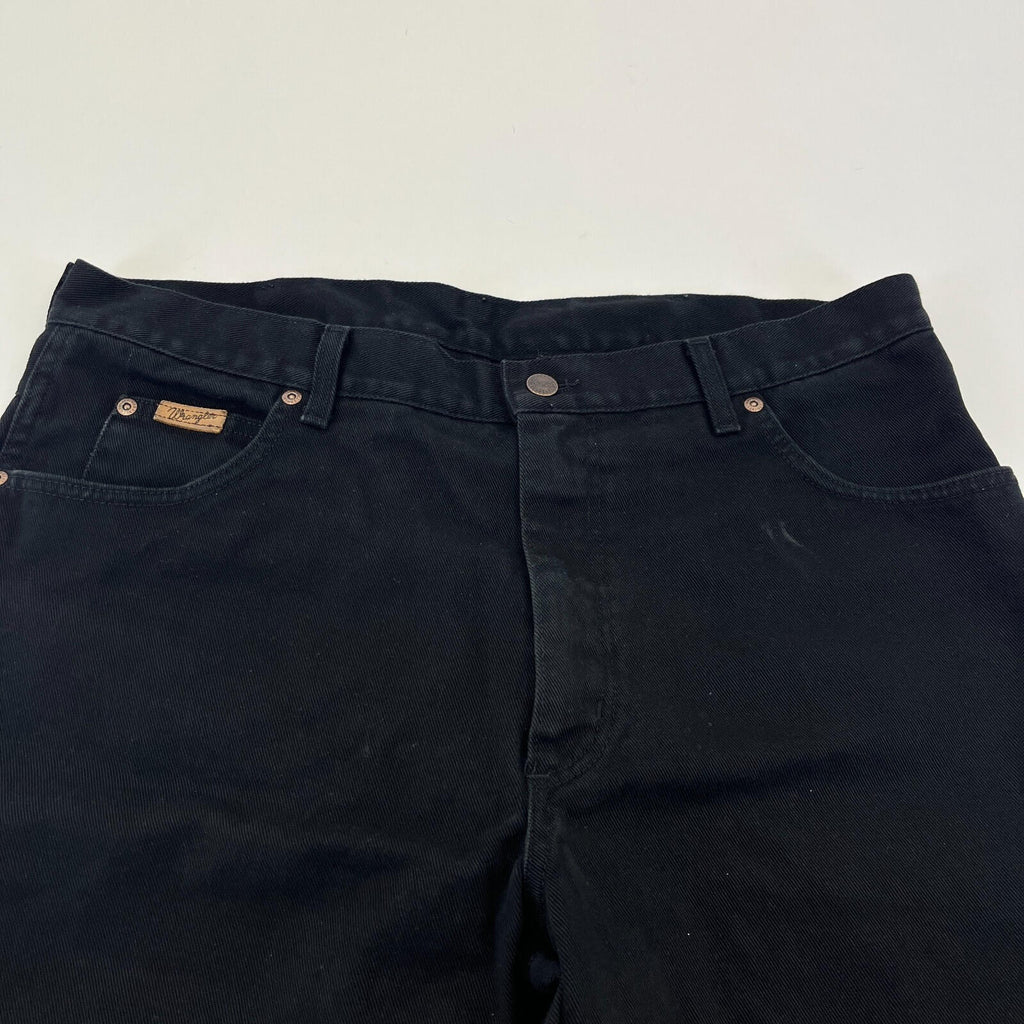Wrangler Texas Straight Leg Jeans in Black 100% Cotton Waist 38" Leg 34" W38 L34