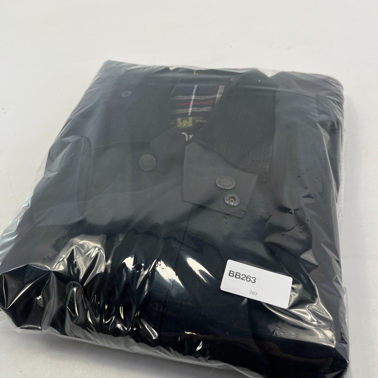 Mc Orvis Wax Jacket Mens size L Black Waxed Coat Made in the UK