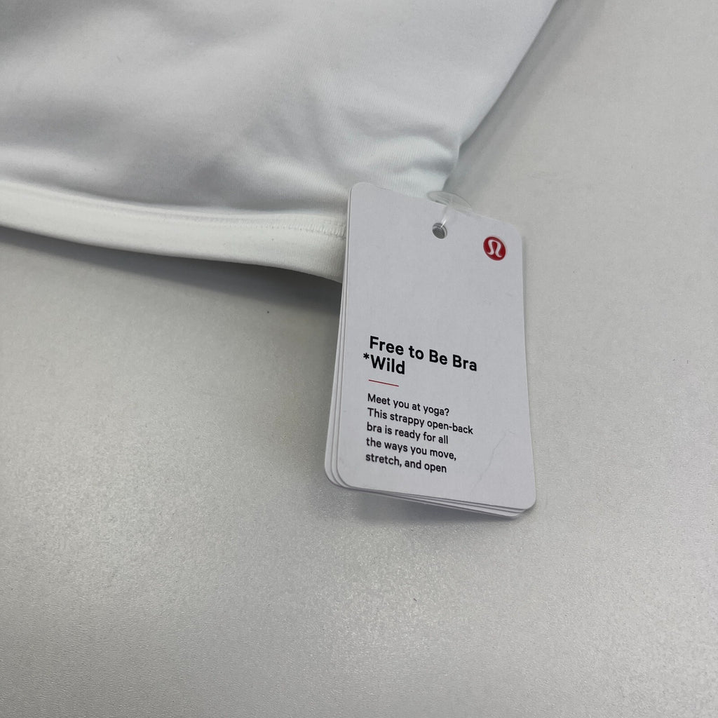 Ladies Lululemon Free to Be Wild Sports Bra White A/B Cup size UK 16 US 12  BNWT