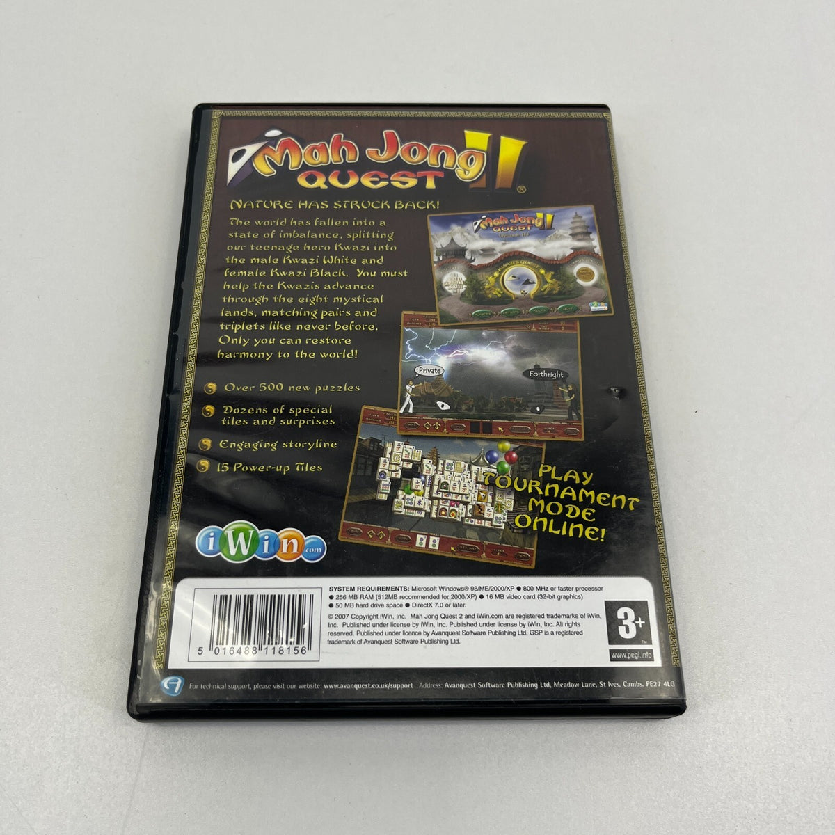 Mah Jong Quest II PC CD-Rom - Tile Game - Near Mint Condition
