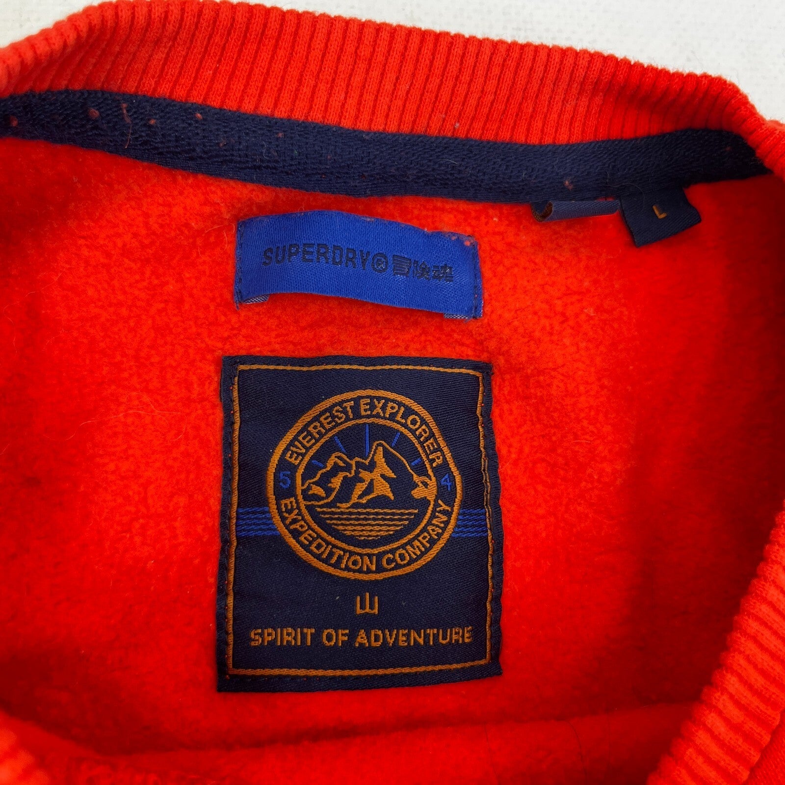 Superdry Everest Explorer Sweatshirt in Orange Men's size Large Crew Neck