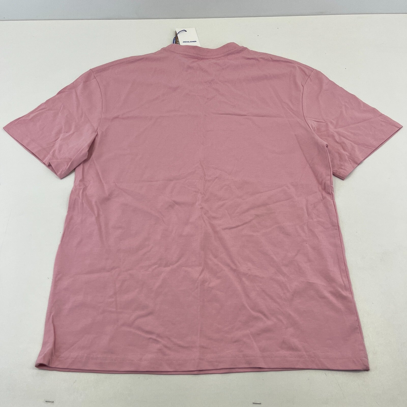 Jack & Jones Original Logo T-shirt Mens Crew Neck Print Cotton Tee Pink size M