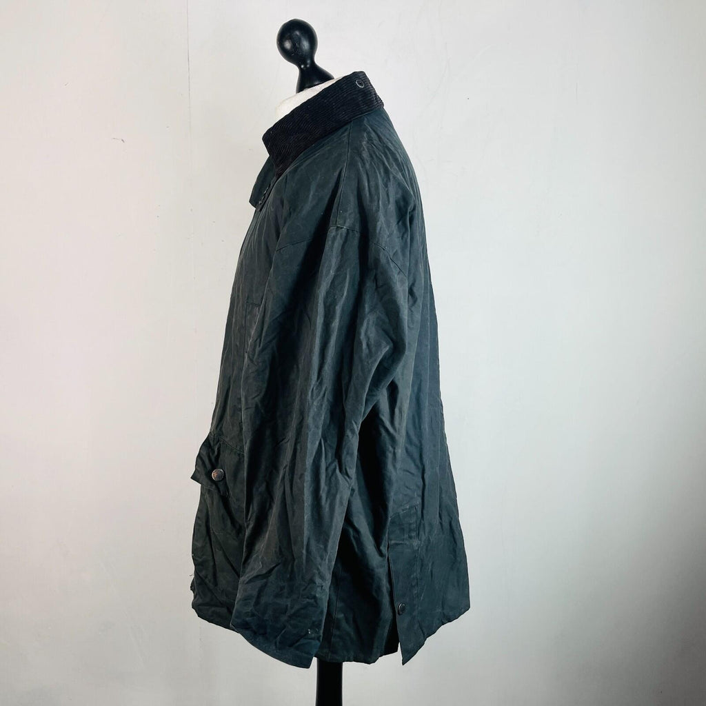 Mc Orvis Wax Jacket Mens size Small Oversized Black Waxed Riding Coat England