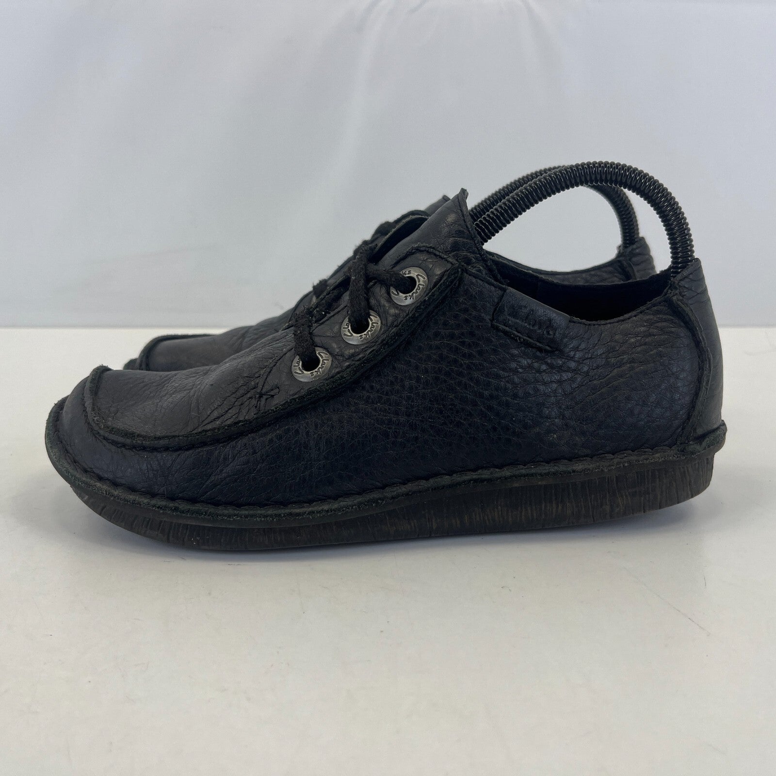 Clarks Active Air Black Leather Pasty Shoes size UK 6 EU 39 1/2 Womens Pasties
