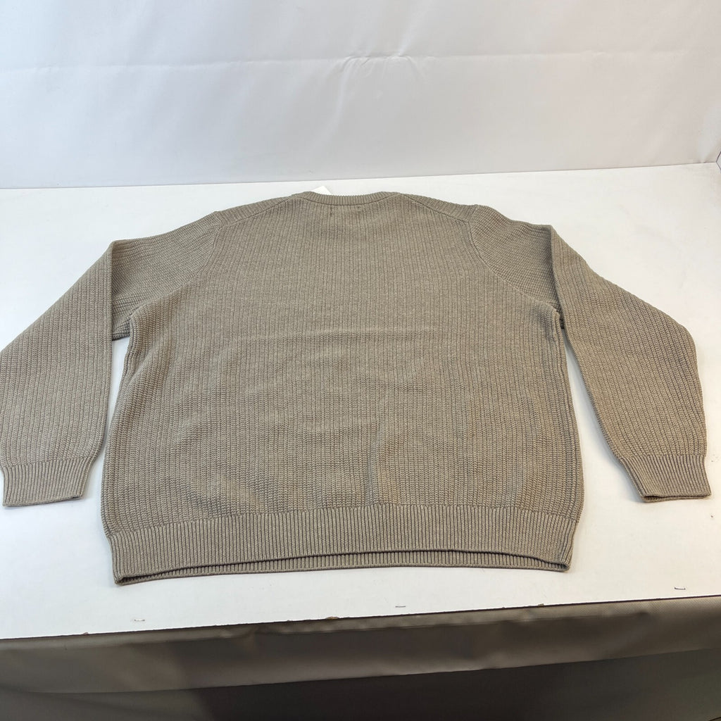 M&S Men's Cotton Blend Cable Knit Crew Neck Jumper Mushroom Beige Brown 3XL New