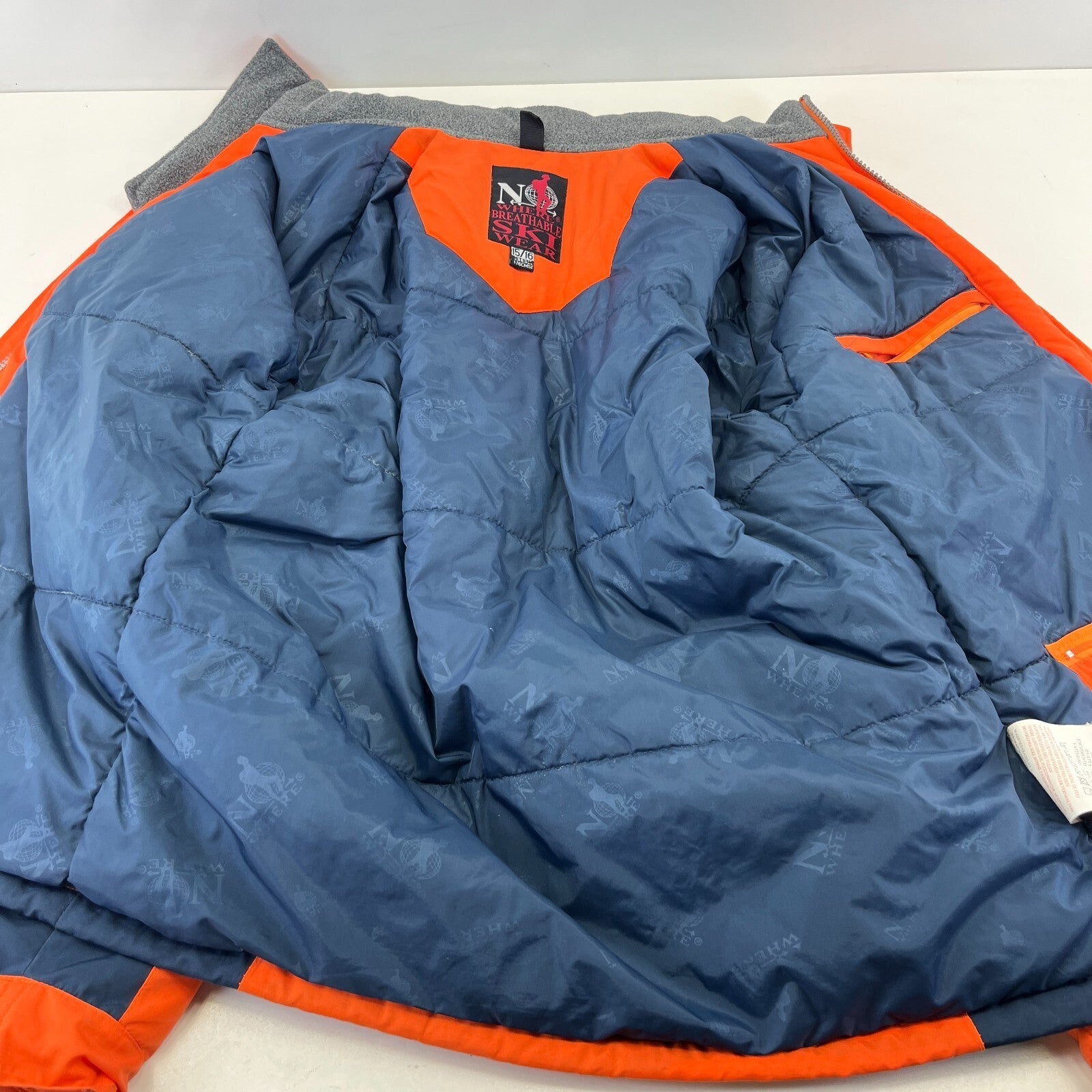 Vintage No Where Recco Ski Coat Jacket Orange/Blue Women's US 15/16 UK 18/20