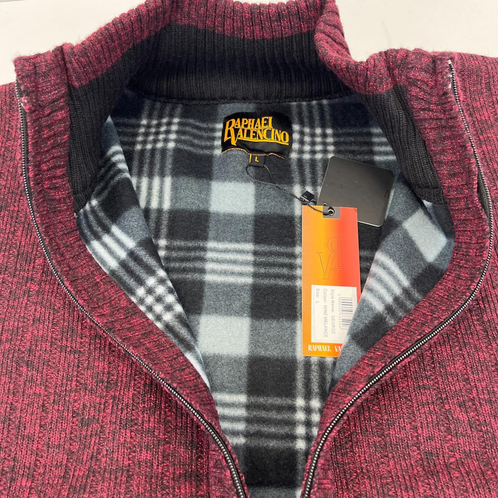 Raphael Valencino Thermal Fleece Lined Jacket Maroon Long Sleeve Mens L - New