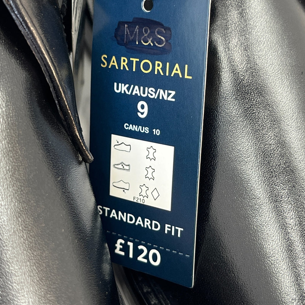 Marks and Spencer Sartorial Black Leather Smart Luxury Boots UK 9 RRP £120 - New
