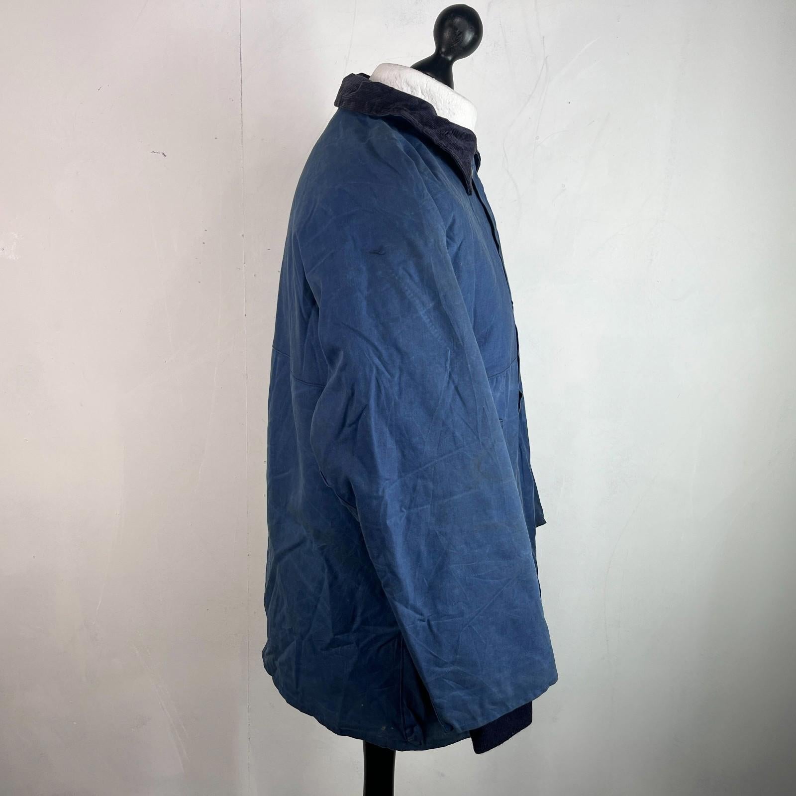 Portman Wax Jacket in Blue  Corduroy Collar size Small