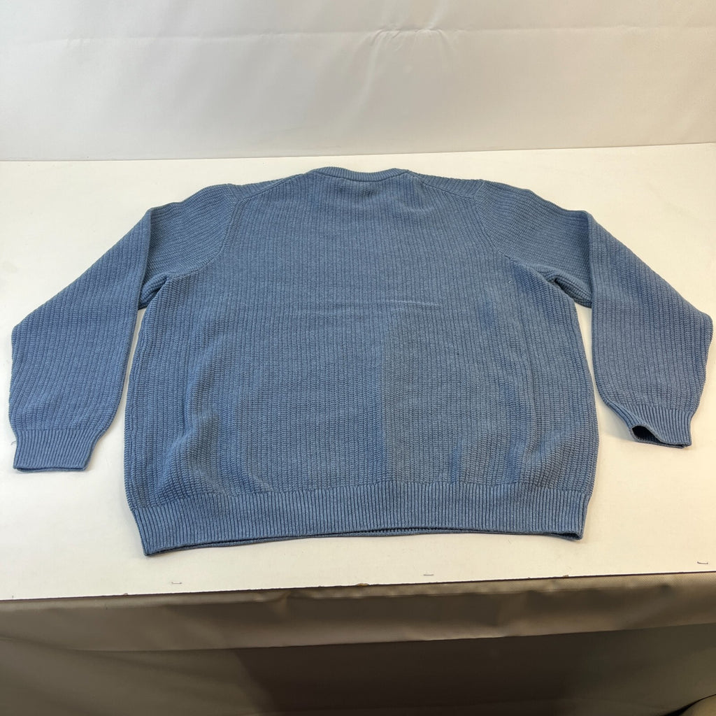 M&S Men's Cotton Blend Cable Knit Crew Neck Jumper Air Force Blue size 3XL New