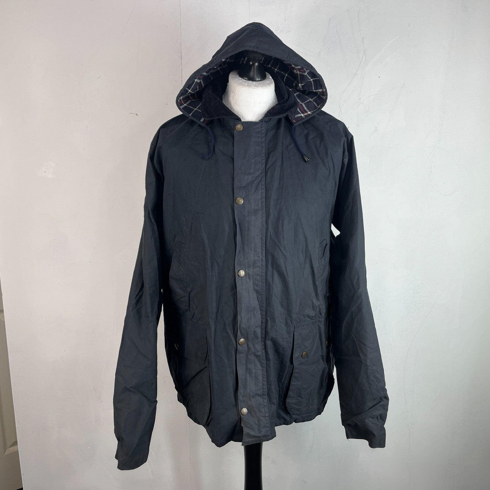Royal Spencer Mens Wax Hunting/Farming Jacket in Black with Hood size 54 (L)