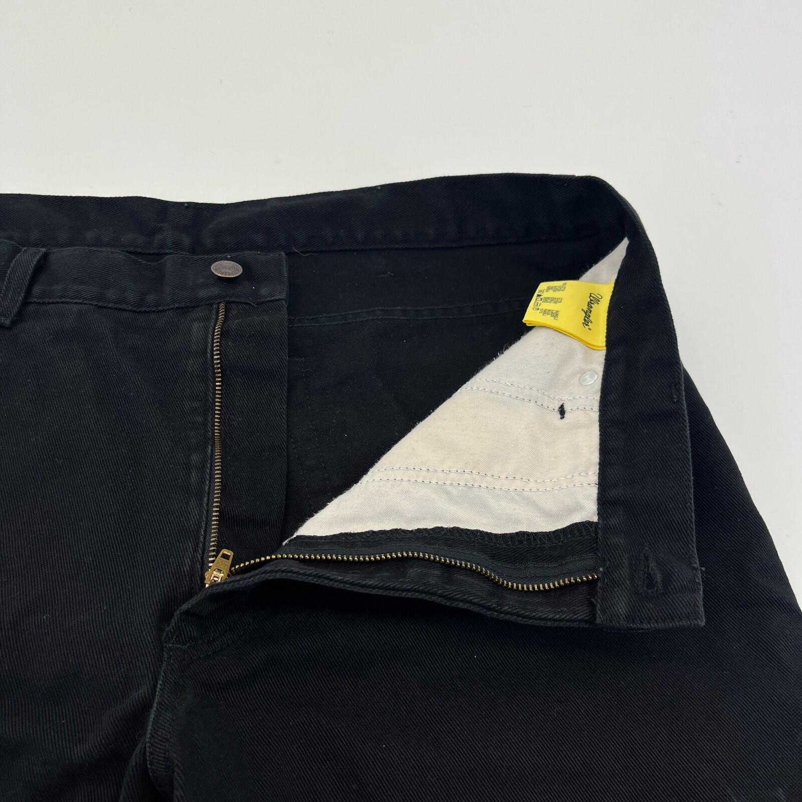 Wrangler Texas Straight Leg Jeans in Black 100% Cotton Waist 38" Leg 34" W38 L34