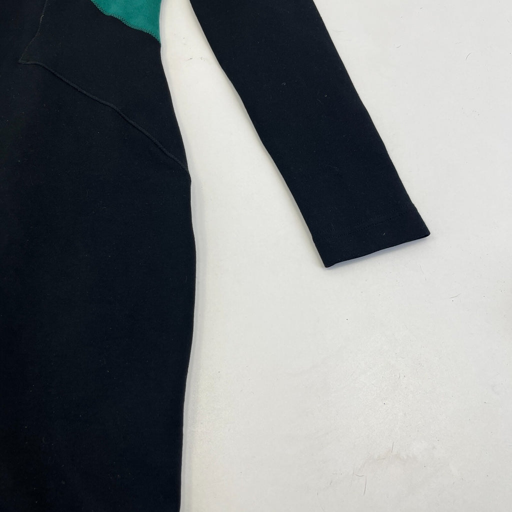 Barbour International Mica Black & Green Long Sleeve Midi Dress UK 12 Stretchy