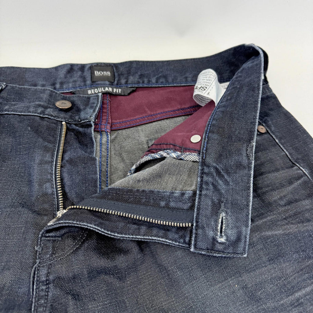 Hugo Boss Maine 1 Jeans W34" L32" Dark Blue Denim Zip Fly