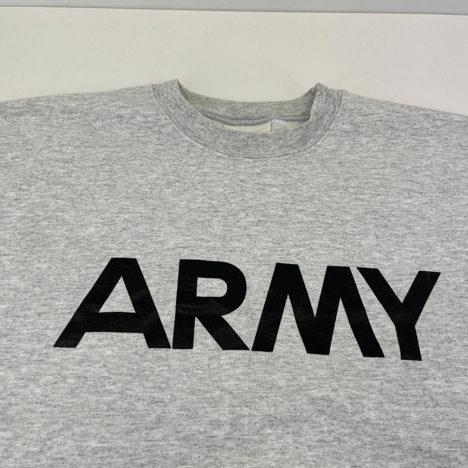 Genuine US Army Issue Grey Spellout Sweatshirt size US Medium (UK Large)