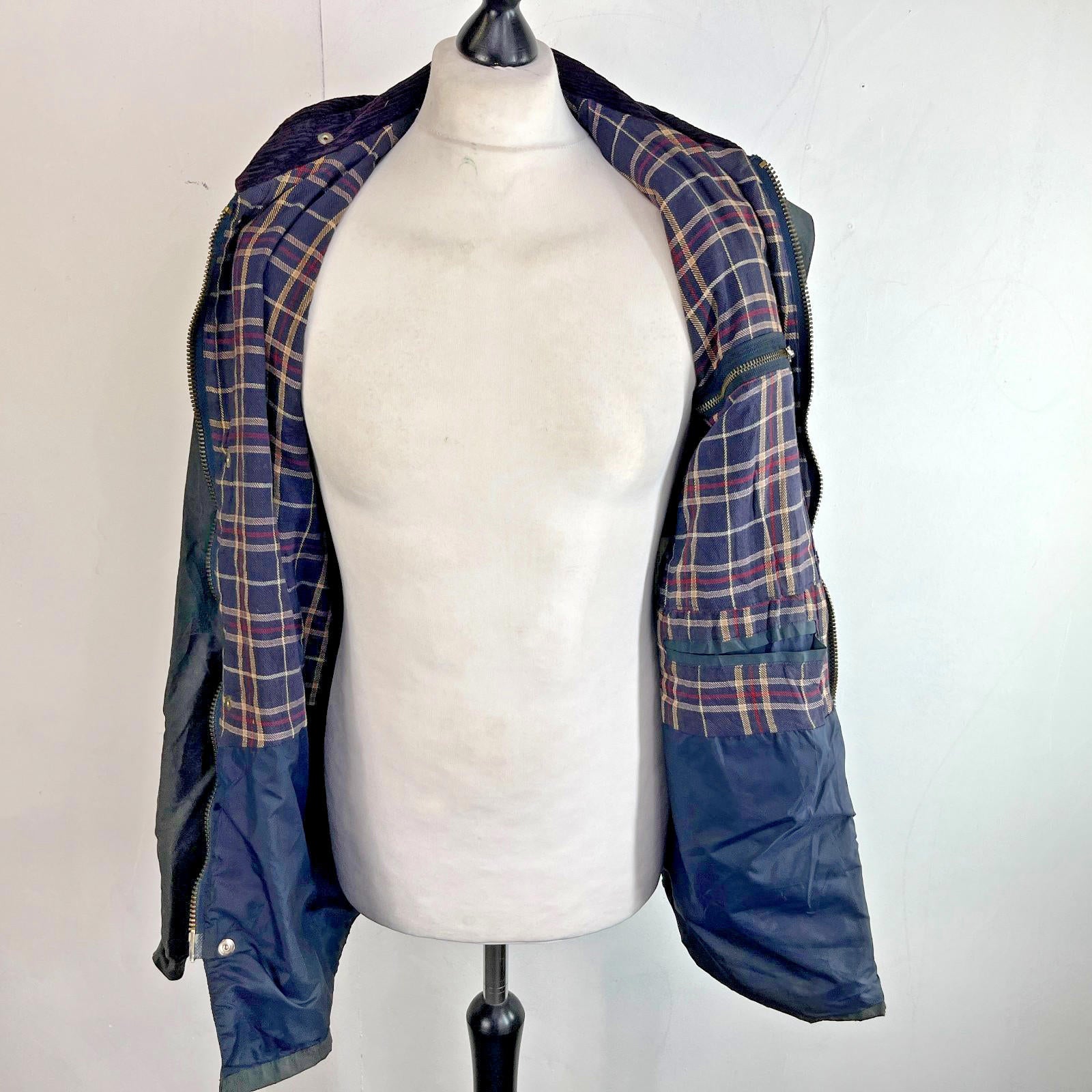 Miller & Simons Wax Jacket in Black with Removable Hood UK size S