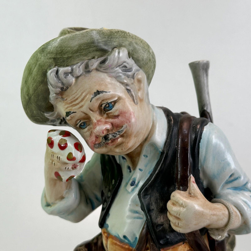 Rare The Hunter Capodimonte Figure Mopping His Brow - Approx 10.5" - VGC