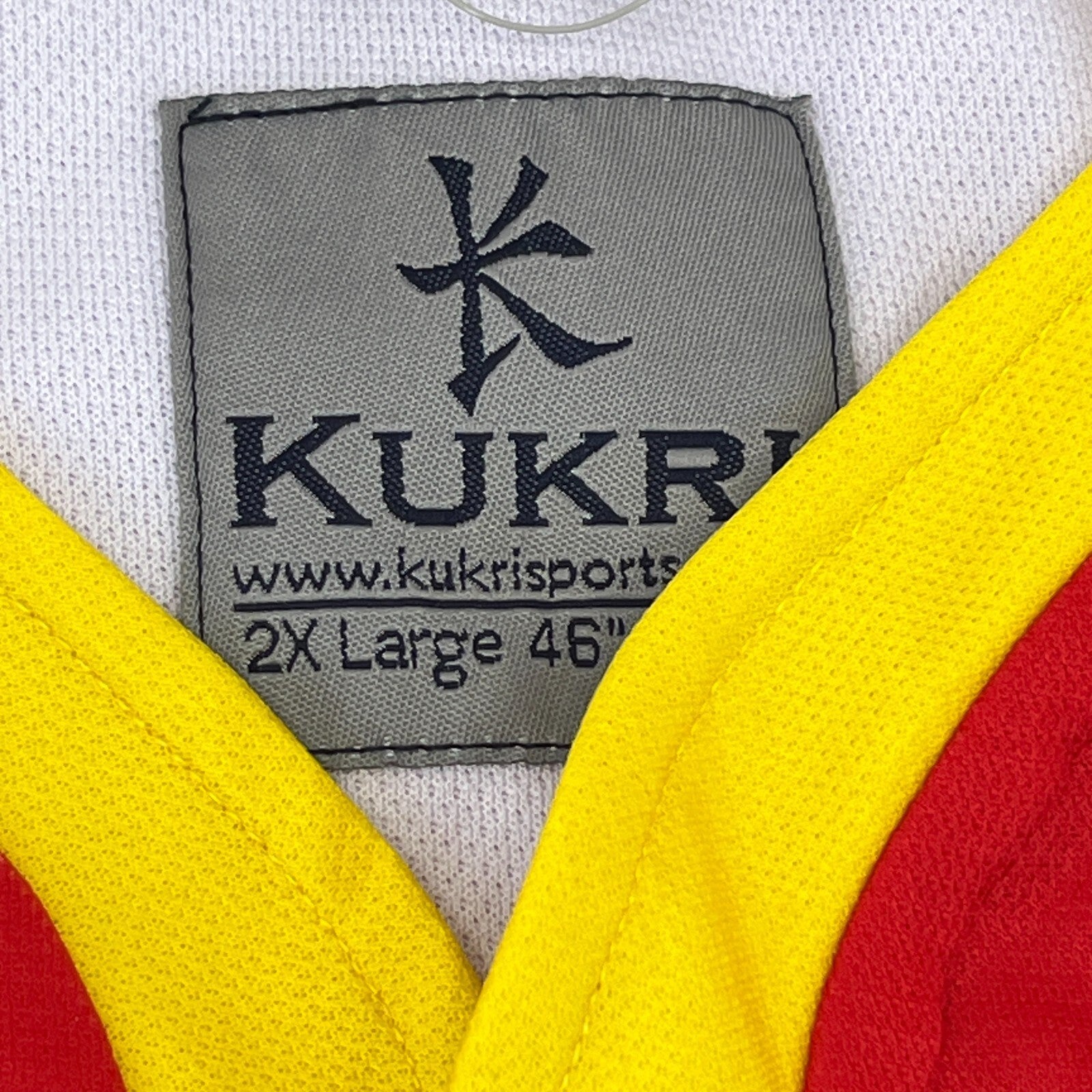Kukri Enginyers RUFC Short Sleeve Rugby Shirt Red & Yellow Women's size 2XL  New