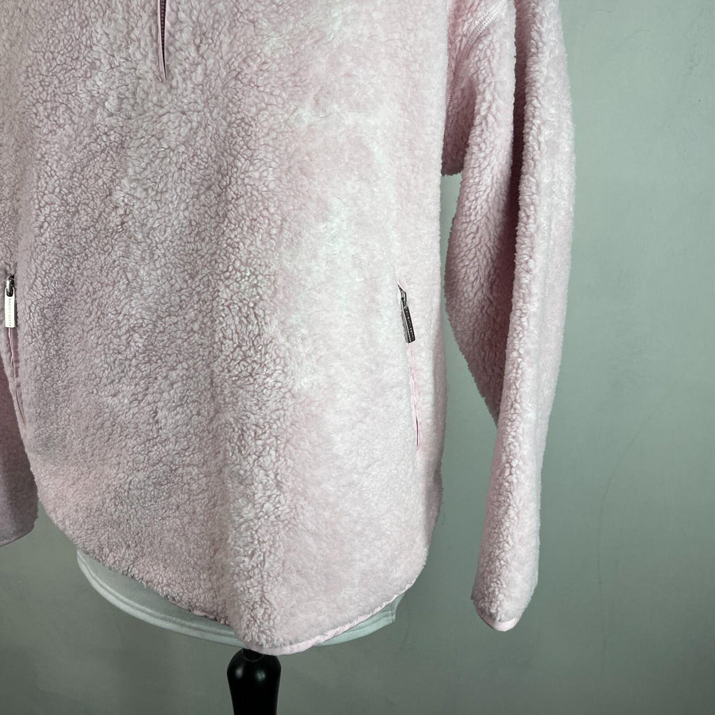 Sweaty Betty Plush Frost Pink Heavy Fleece Long Sleeve Half Zip Size M/12