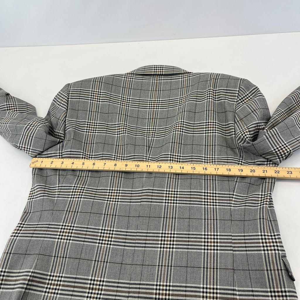 Next Tailoring Men's Grey Check Suit 44L Dark Grey W36 L31 Trousers Skinny Fit